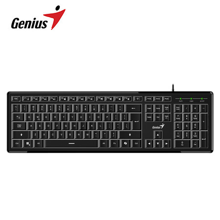 TECLADO GENIUS SLIMSTAR 820 RETROILUMINADO AI COPILOT USB SP BLACK (31310055401)