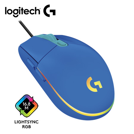 MOUSE LOGITECH G203 LIGHTSYNC OPTICAL 8000 DPI RGB BLUE (910-005792)-P