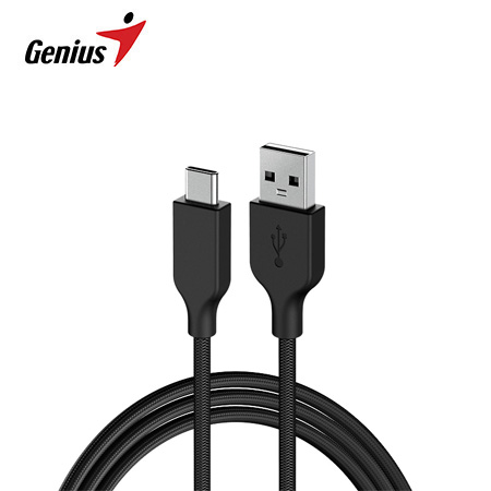 CABLE USB-C GENIUS ACC-C2CC-3A USB-C A USB-C 100CM FAST CHARGE TRENZADO BLACK (32590006400)