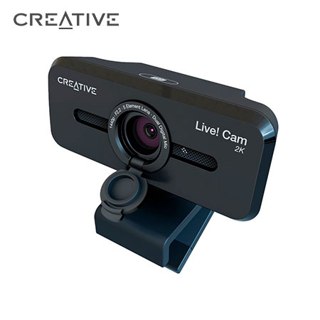 CAMARA CREATIVE LIVE! CAM SYNC V3 2K QHD1440P 4X ZOOM DUAL MIC USB C/TAPA BLACK (73VF090000000)