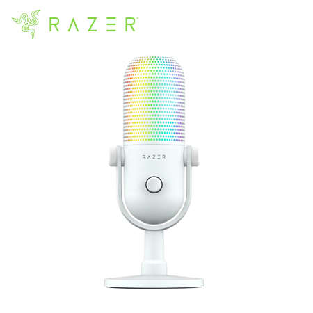 MICROFONO RAZER SEIREN V3 CHROMA USB STREAMING SUPERCARDIOIDE C/N SENSOR TOUCH SILENT WHITE (RZ19-05060200-R3U1)