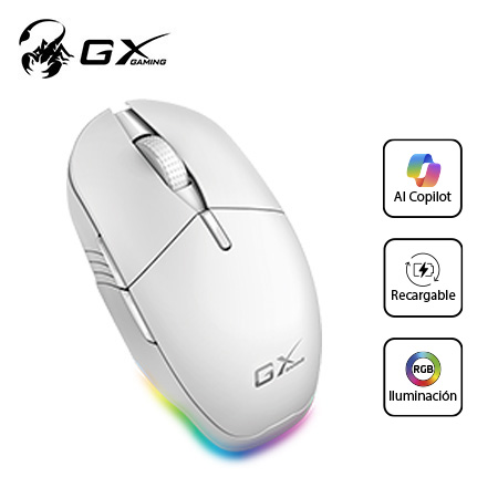 MOUSE GENIUS GX SCORPION M8250 AI COPILOT RECARGABLE WIRELESS/BT 3200 DPI 6-BOT RGB WHITE (31060001400)